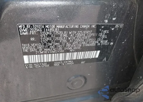 2013 Toyota Rav4 Xle z USA, uszkodzony, nr VIN 2T3WFREV3DW024568